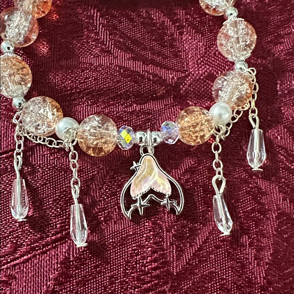 Elegant Silver and Gold Glass Beaded Bracelet